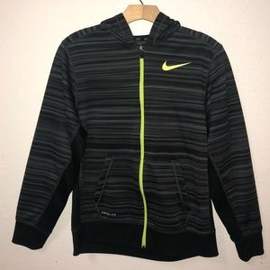 NIKE DRI-FIT BLACK, GREY, YELLOW FULL ZIP HOODIE